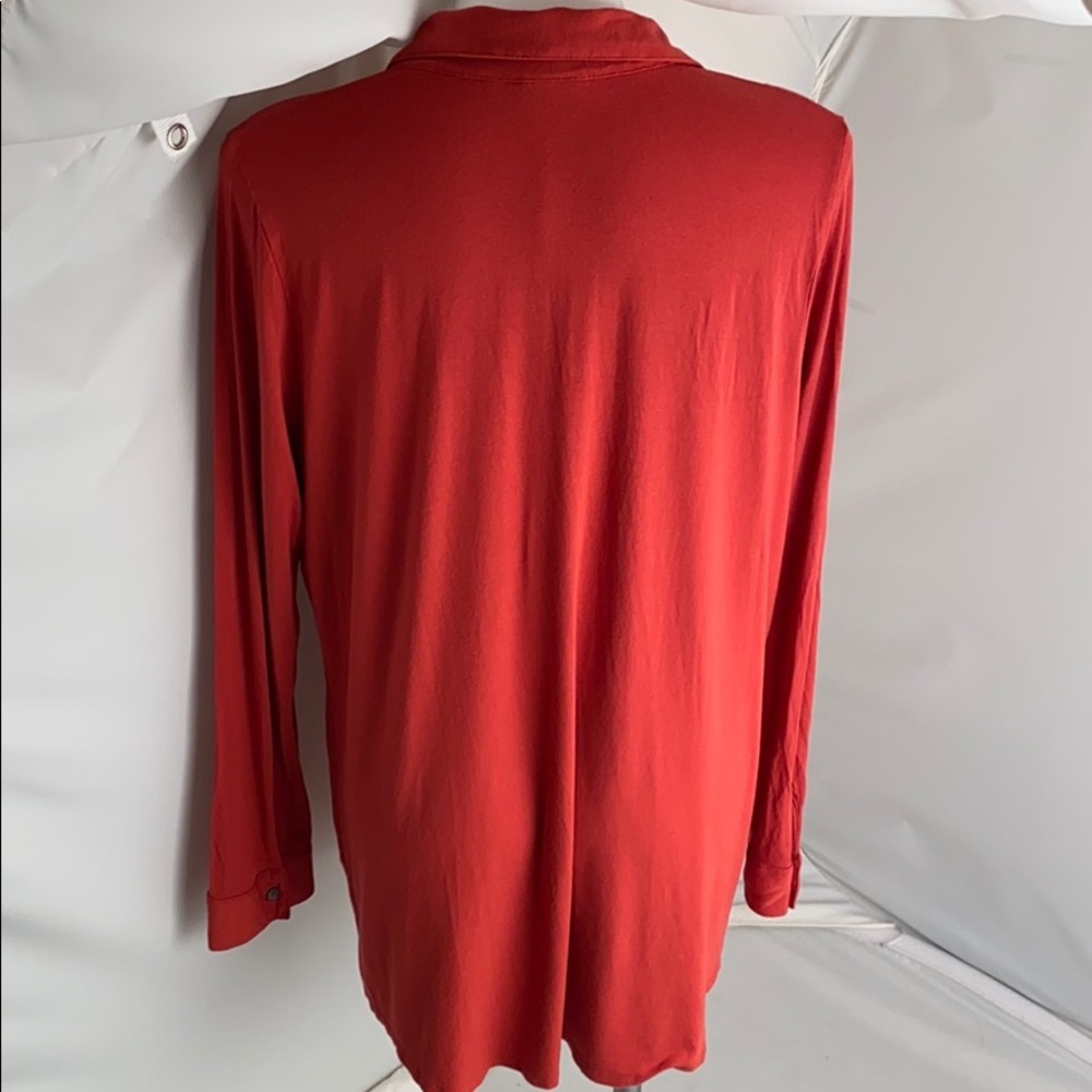 J Jill rust color button front stretch tunic top … - image 4